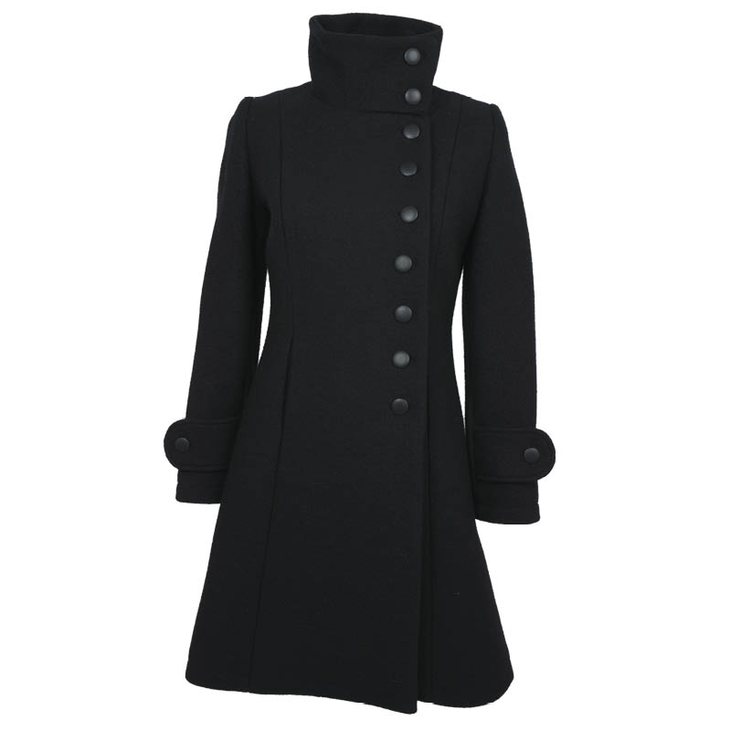 Helle tovet ullkåpe sort - Bilde 1