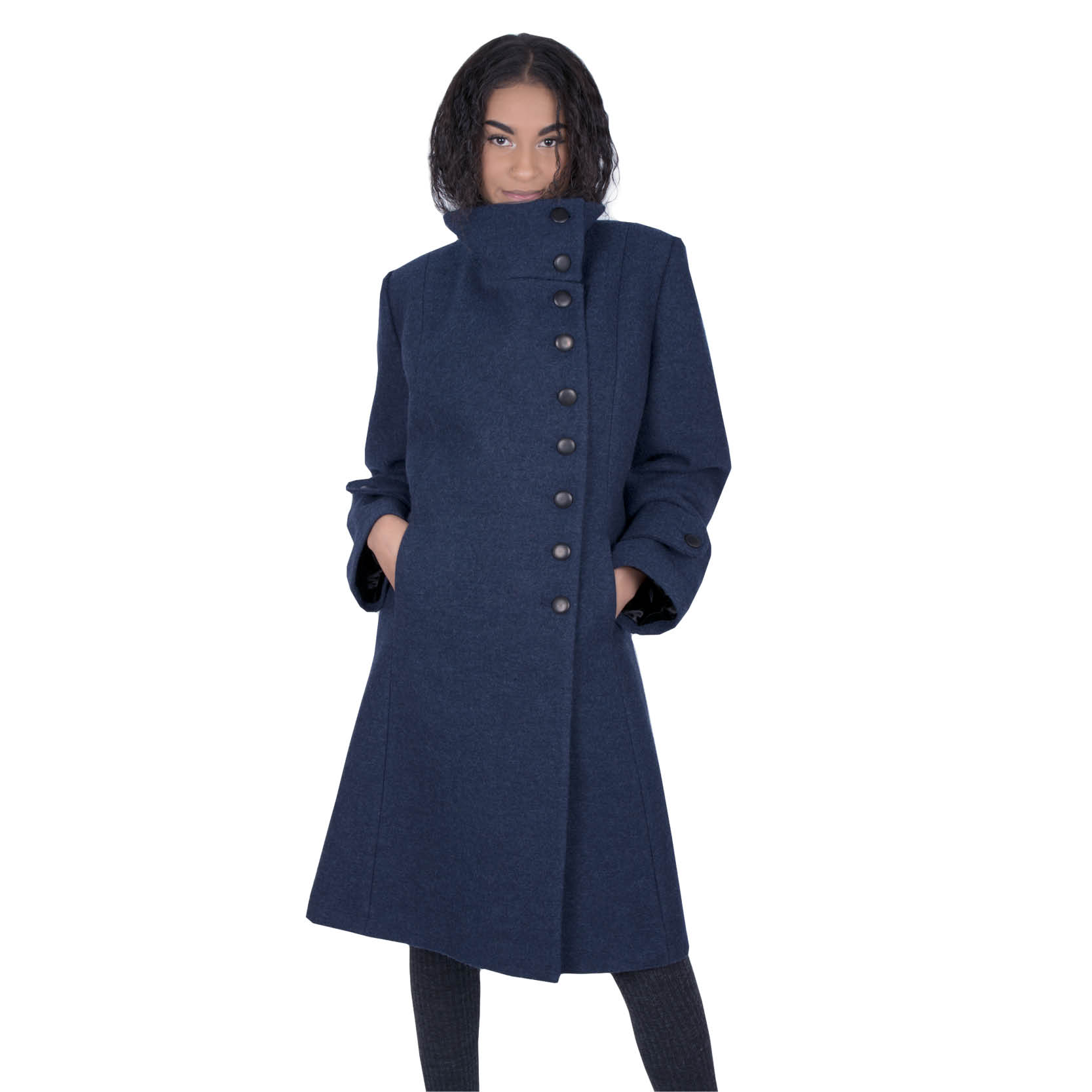 Helle tovet ullkåpe blå - Bilde 3