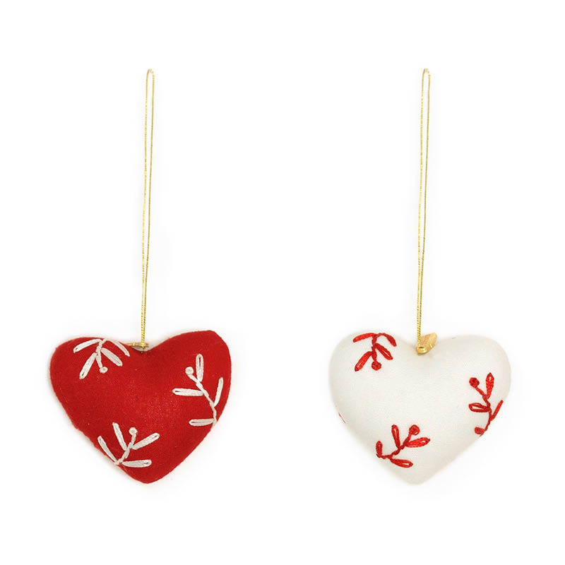 Broderte hjerter, 2 pk - Bilde 2