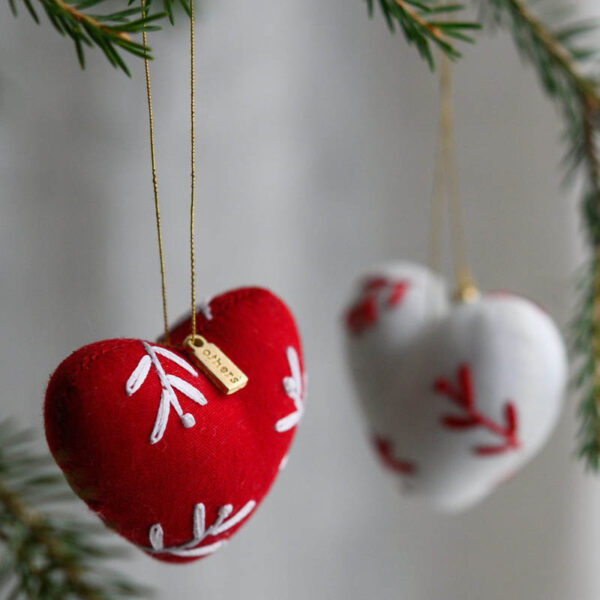 Broderte hjerter, 2 pk