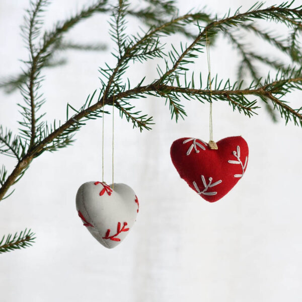 Broderte hjerter, 2 pk