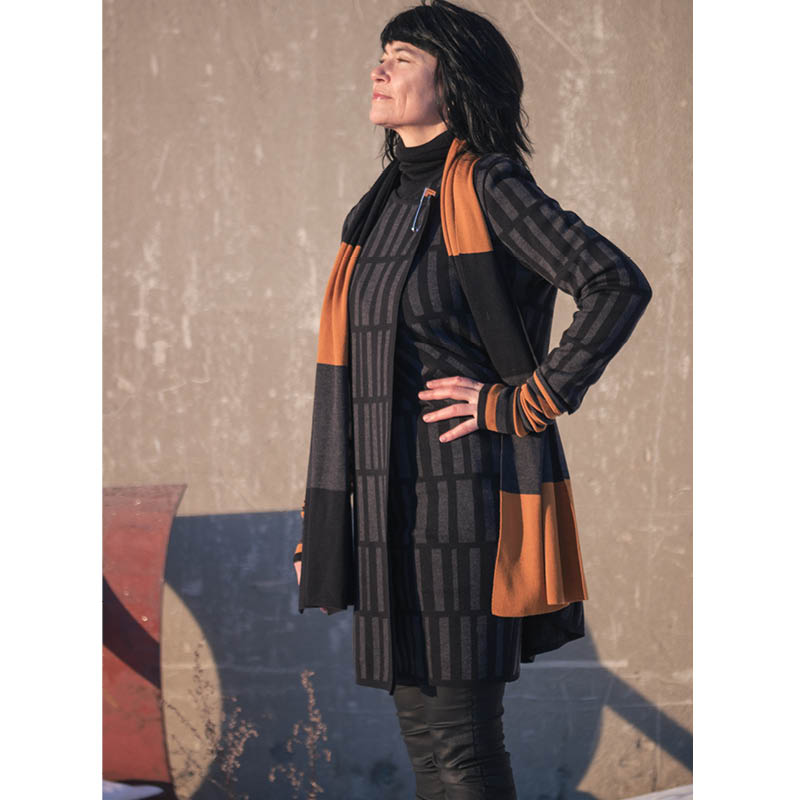 Sjal sort/grå/oker fra DUODU - Bilde 4