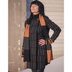 Lang jakke  sort/grå fra DUODU - Bilde 4