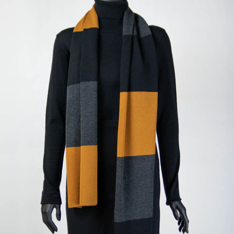 Sjal sort/grå/oker fra DUODU - Bilde 2
