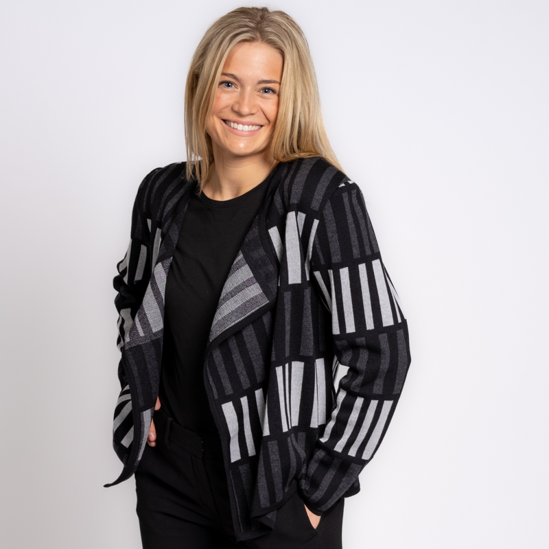 Kort jakke sort/lys/mørk grå med nål - Bilde 1