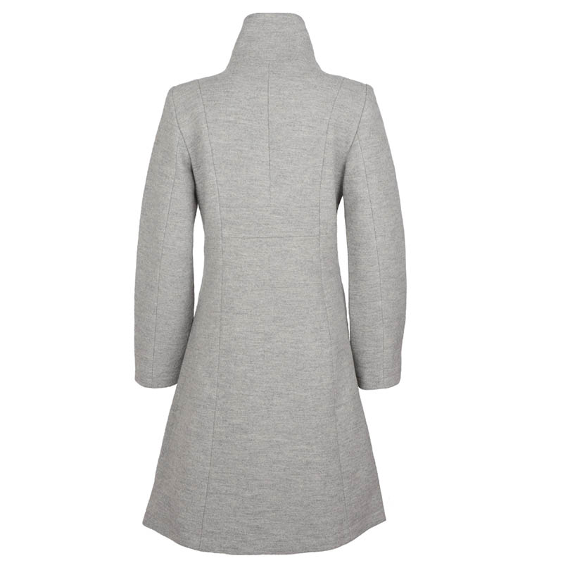 Helle tovet ullkåpe lys grå - Bilde 3