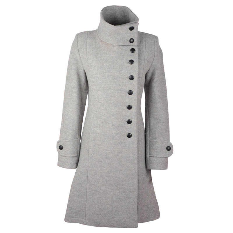 Helle tovet ullkåpe lys grå - Bilde 1