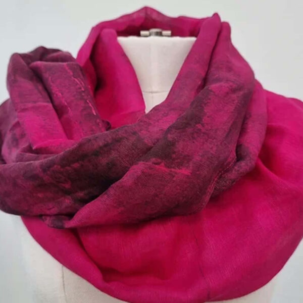 Skjerf Magenta i lin/modal/silke
