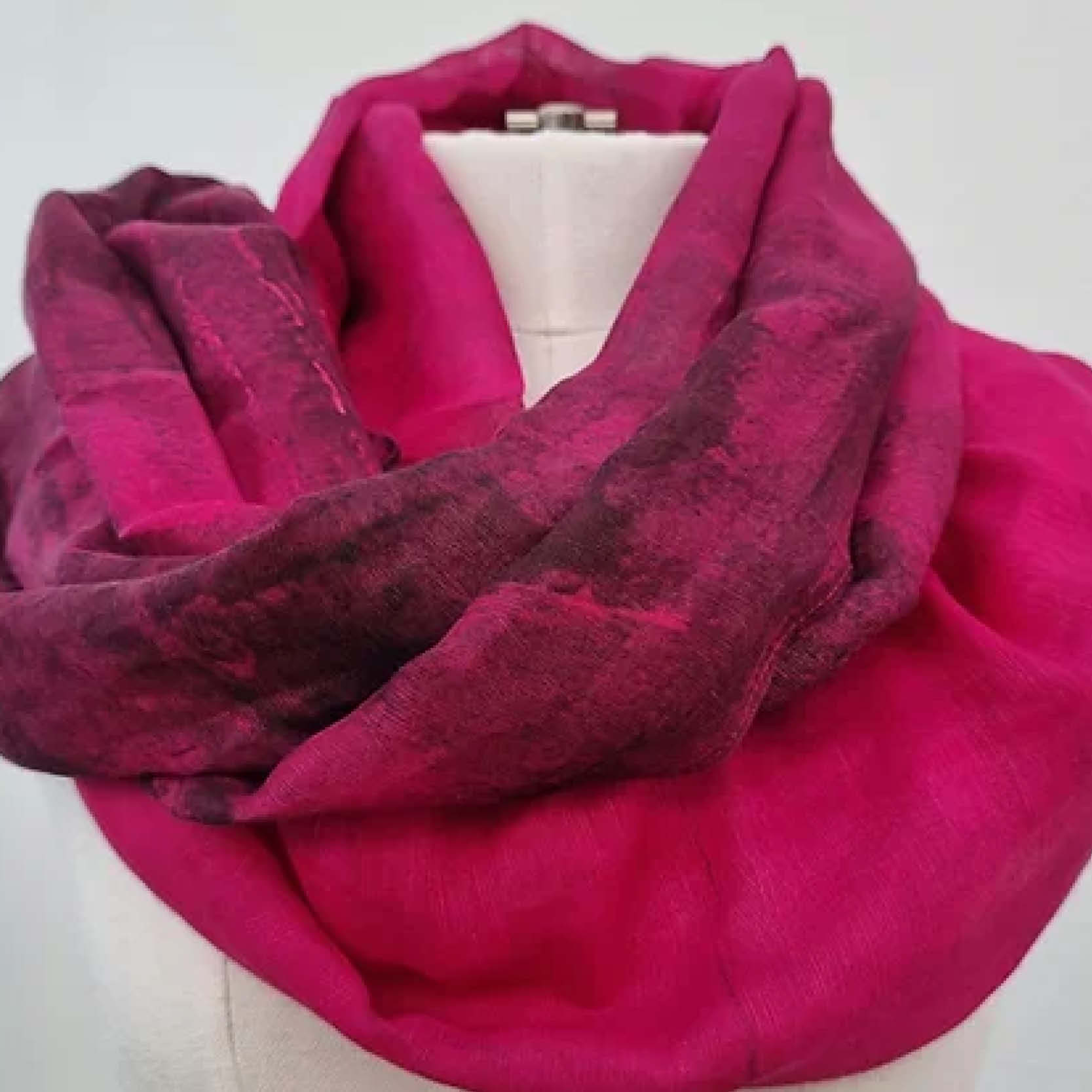 Skjerf Magenta i lin/modal/silke - Bilde 3