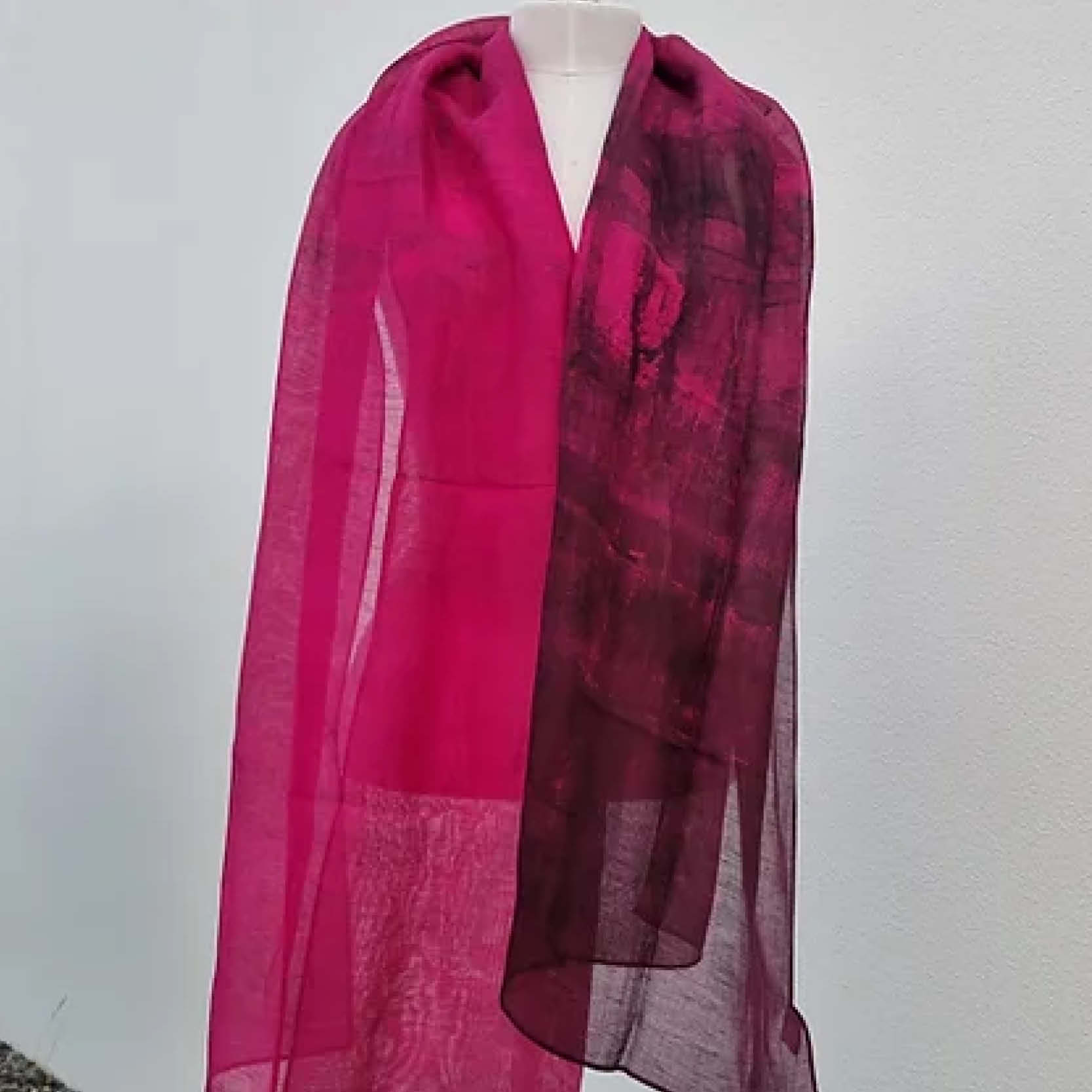 Skjerf Magenta i lin/modal/silke - Bilde 5