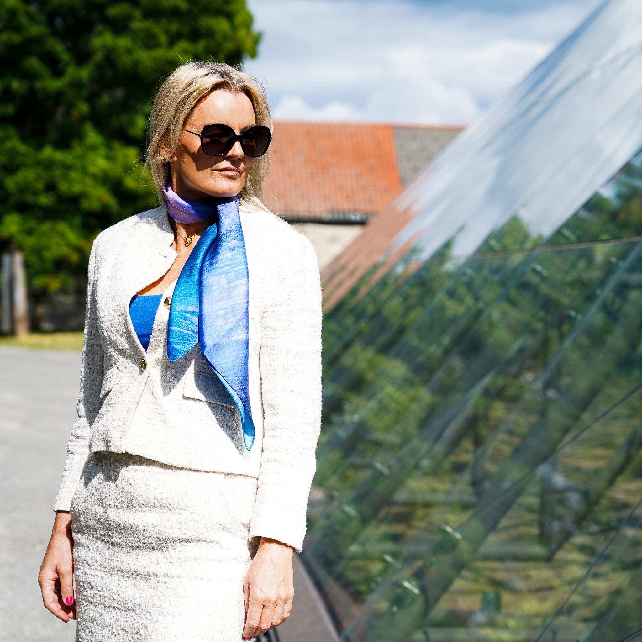 Silkesjal Blurred lines blue - Bilde 3