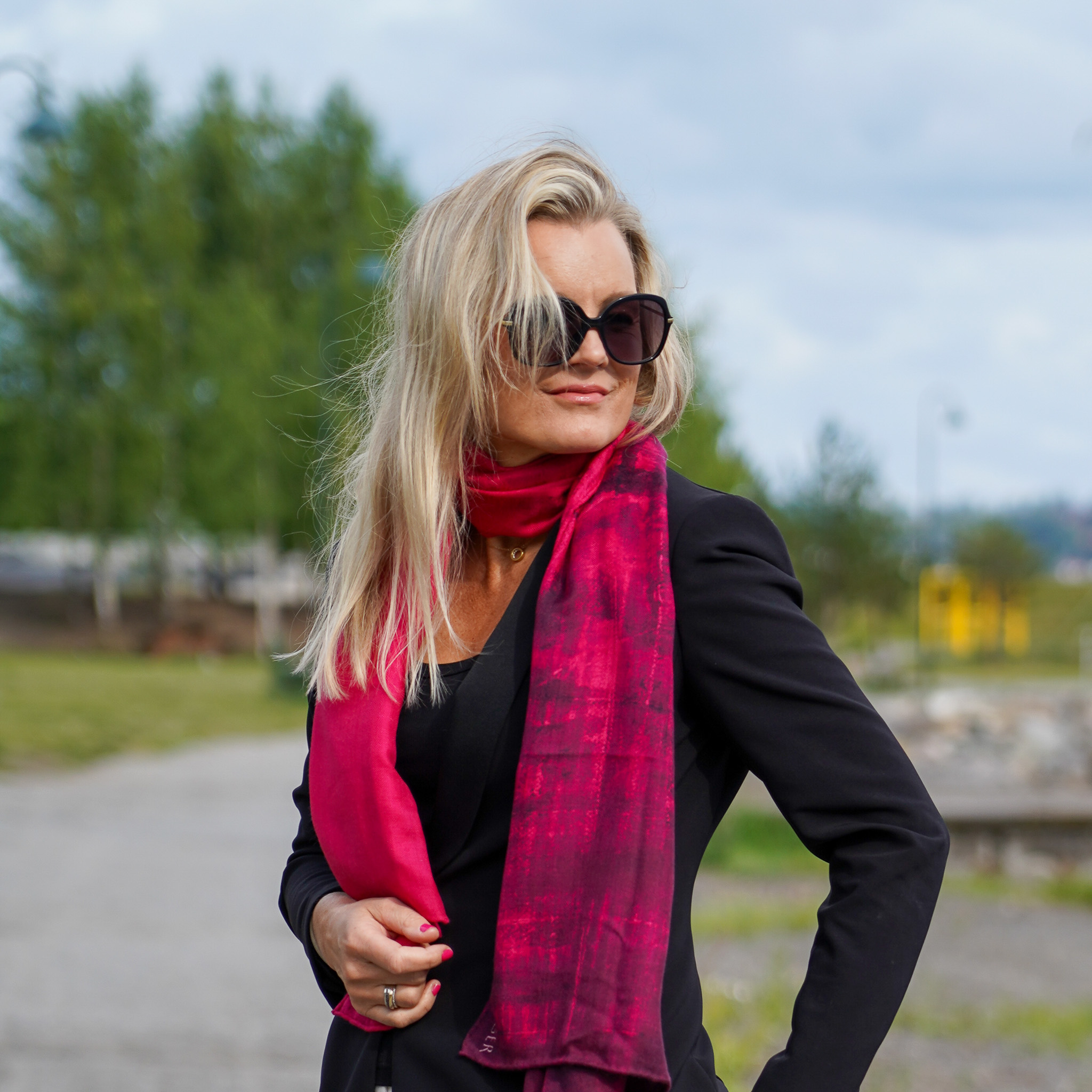 Skjerf Over the seven seas magenta - Bilde 6