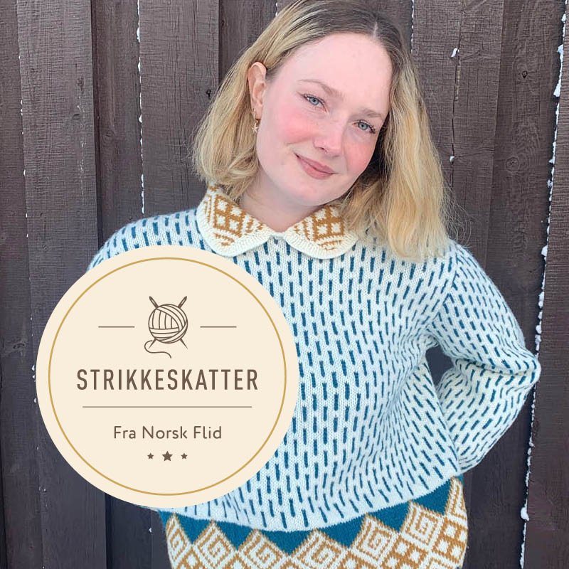 Strikkeskatt  nr. 318 genser med krage - Bilde 1
