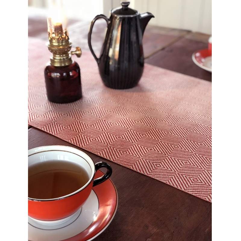 Løper Rutig strandrog hvit, 35x120 cm - Bilde 3