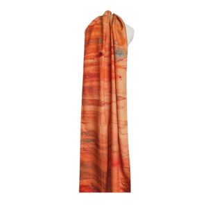 Skjerf i ull og silke Sunset coral - Bilde 6