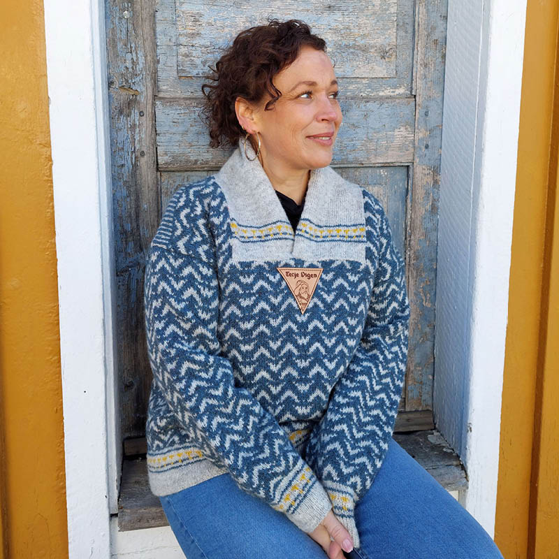 Strikkepakke Terje Vigen, melert blå - Bilde 1