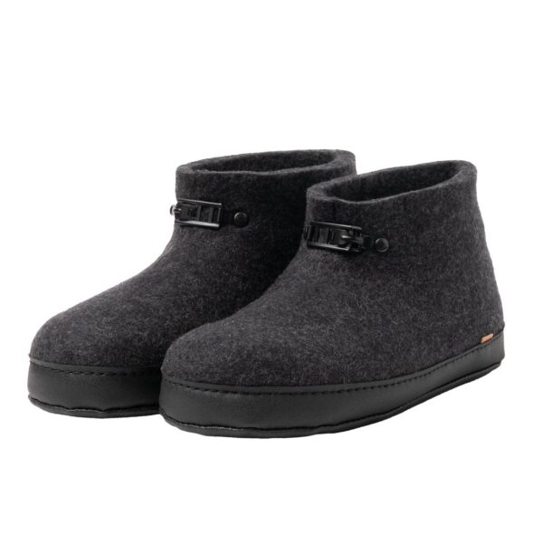 Koksgrå tøfler i filt - Den originale Haustøffelen