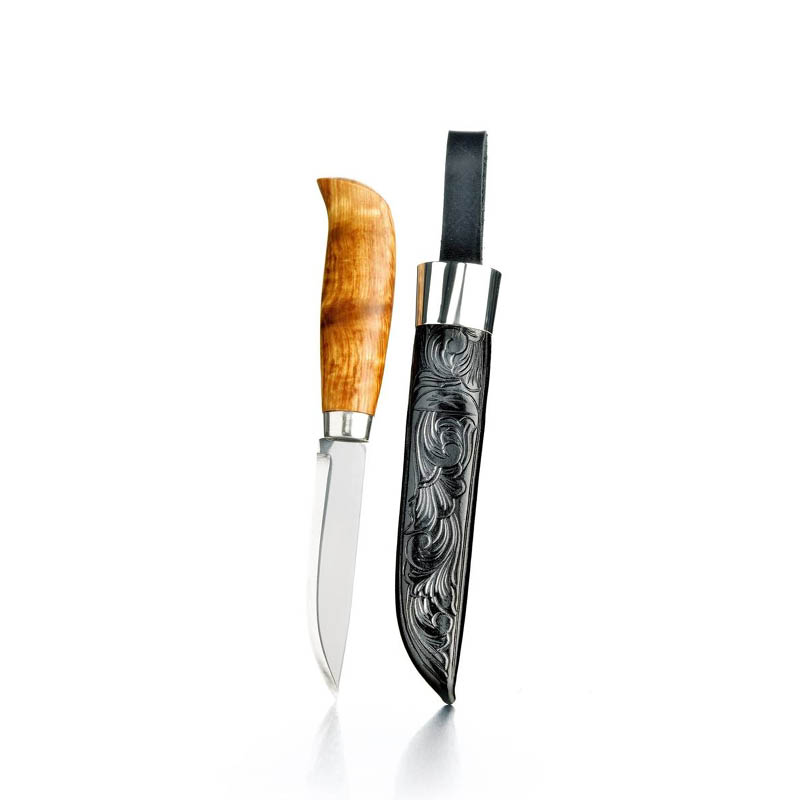 Bunadskniv Tyrihans med handskåren slire, 65A - Bilde 1