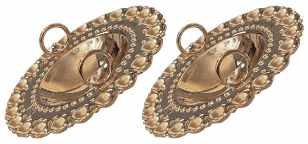 Borer 40 mm med raud stein til skinnlist, forgylt/kvit