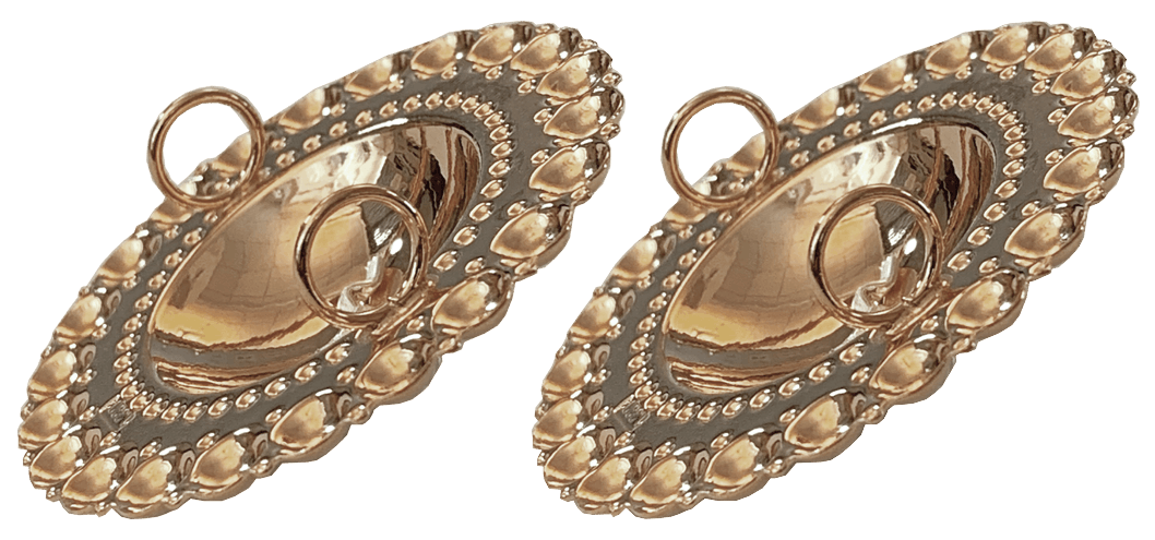 Borer 40 mm med raud stein til skinnlist, forgylt/kvit - Bilde 2