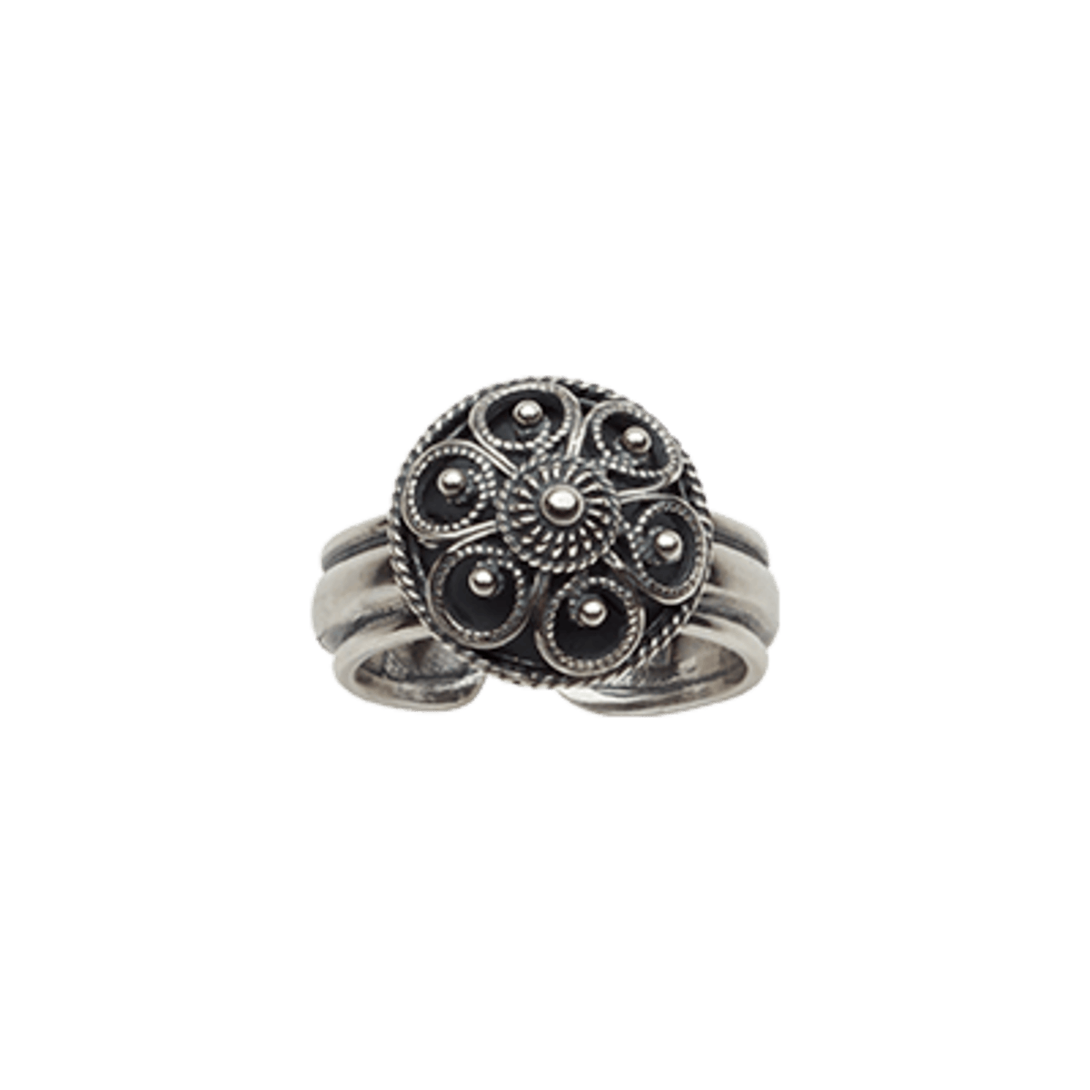 Bunadsring filigran med botn, oksidert - Bilde 1