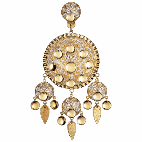 Dalar liten med lauv, forgylt/kvit