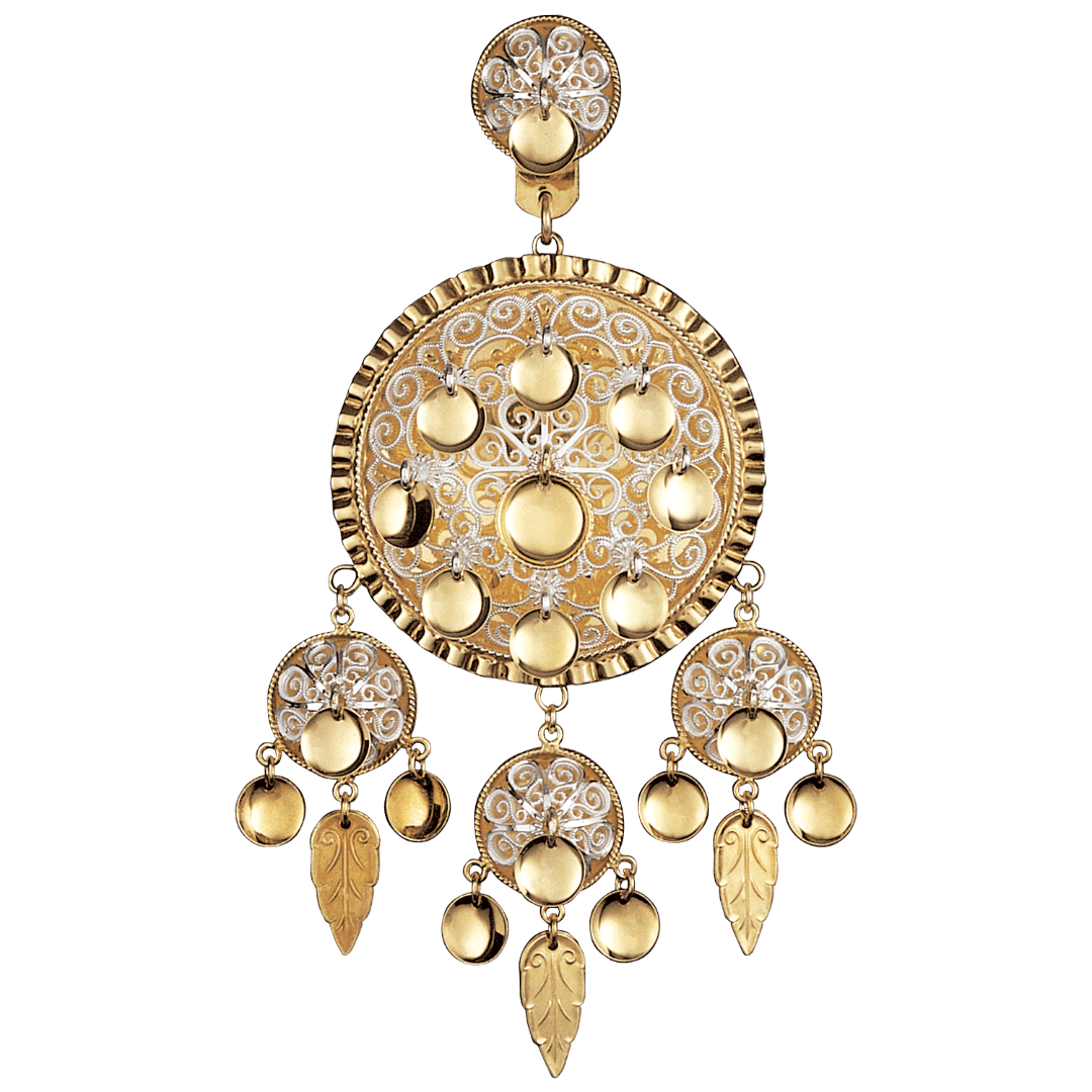 Dalar liten med lauv, forgylt/kvit - Bilde 1