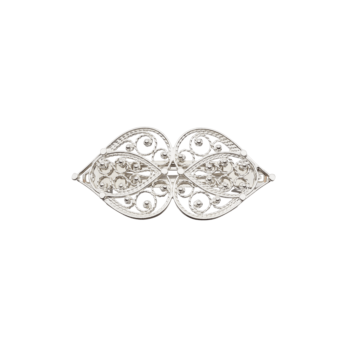 Hårspenne hjartefiligran, lita, kvit - Bilde 1