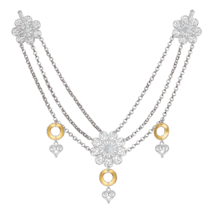 Kjede Hallingdal med 429 heng, kvit/forgylt