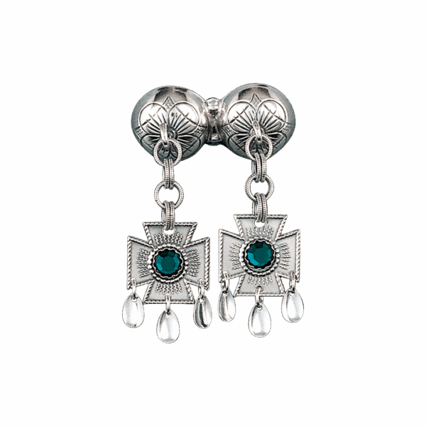 Halssølje med grøn stein, oksidert