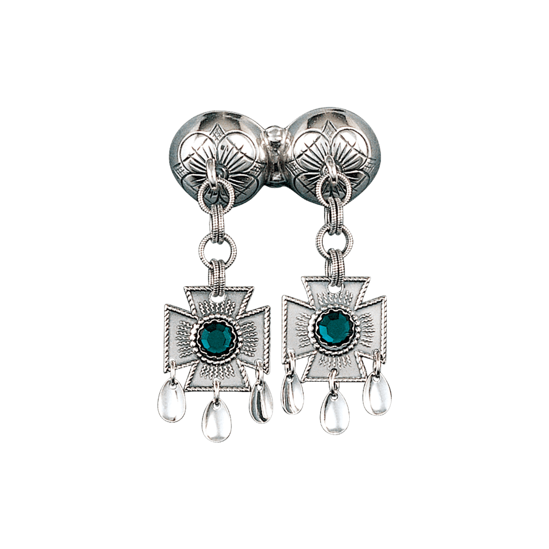 Halssølje med grøn stein, oksidert - Bilde 1