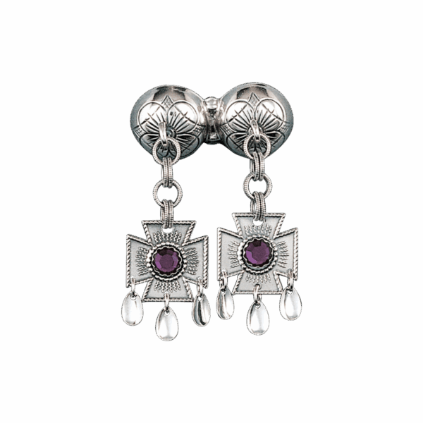 Halssølje med lilla stein, oksidert