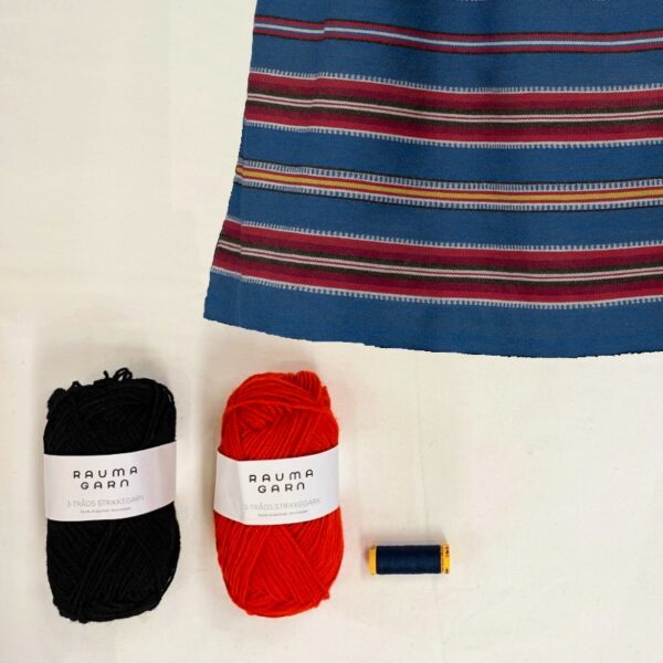 Materialpakke vevd forkle til Vestfold Husflidslags kvinnebunad 56 mod