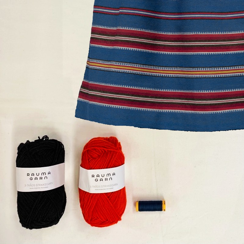 Materialpakke vevd forkle til Vestfold Husflidslags kvinnebunad 56 mod - Bilde 2