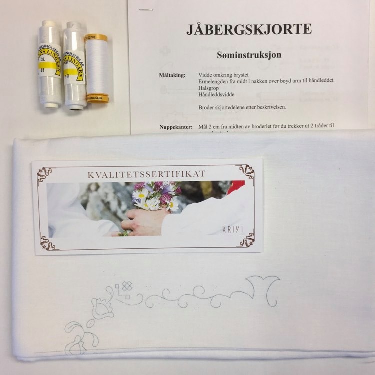 Materialpakke Jåberg skjorta til Vestfold Husflidslags kvinnebunad 32 mod - Bilde 3