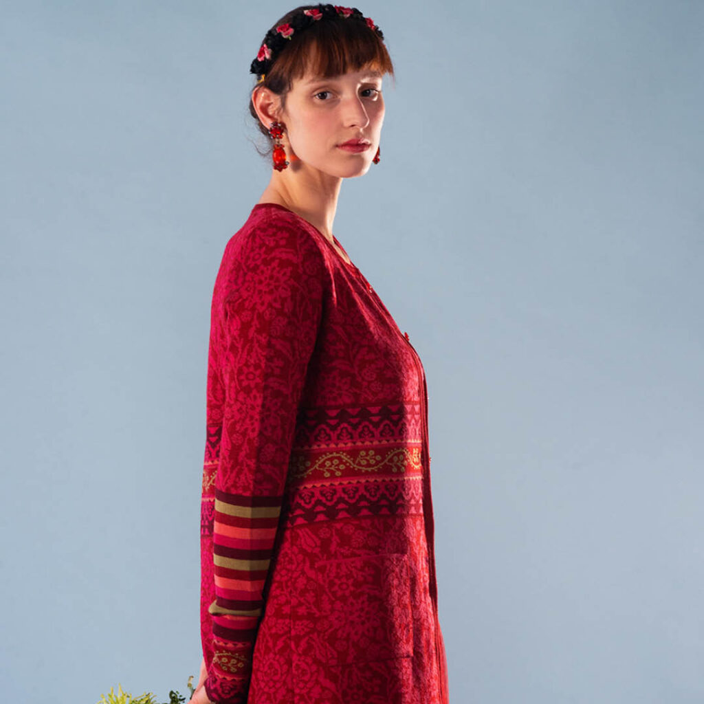 Silkevei cardigan rød