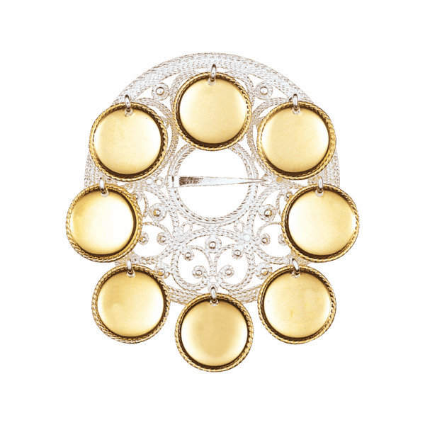 Sølje Aust Agder med forgylte trådkantlauv, kvit