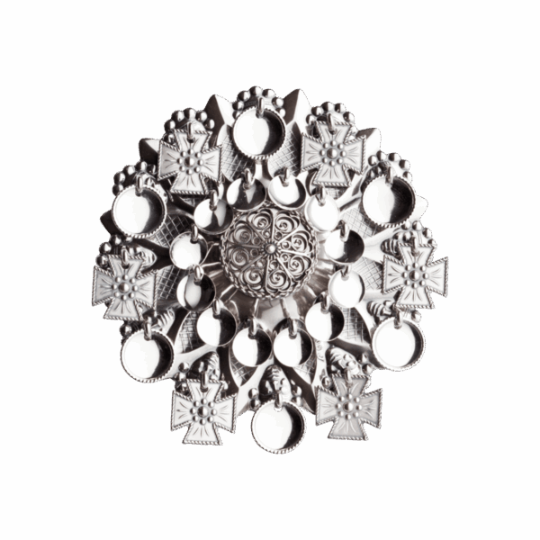 Sølje med kruser, oksidert