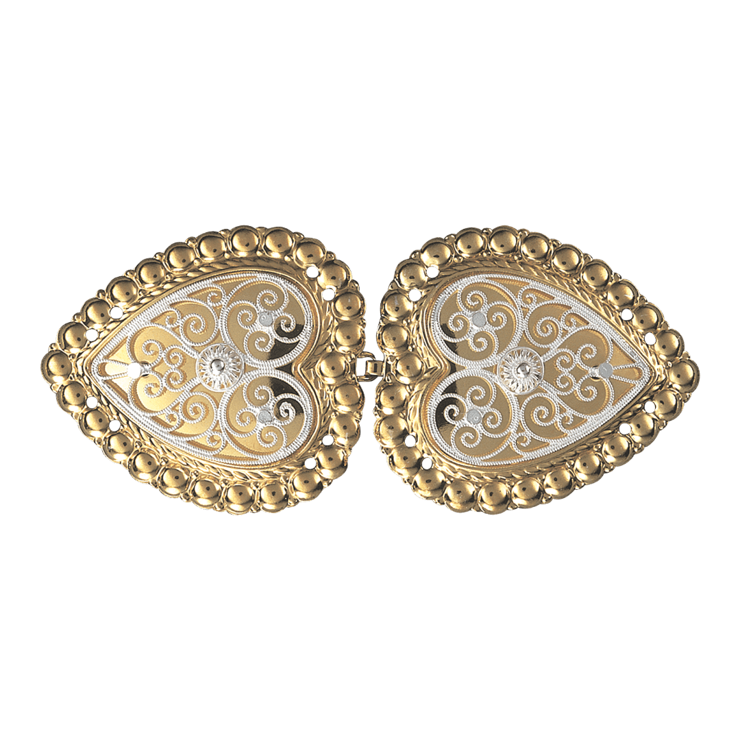 Beltespenne med kruser og syhol, forgylt/kvit - Bilde 1