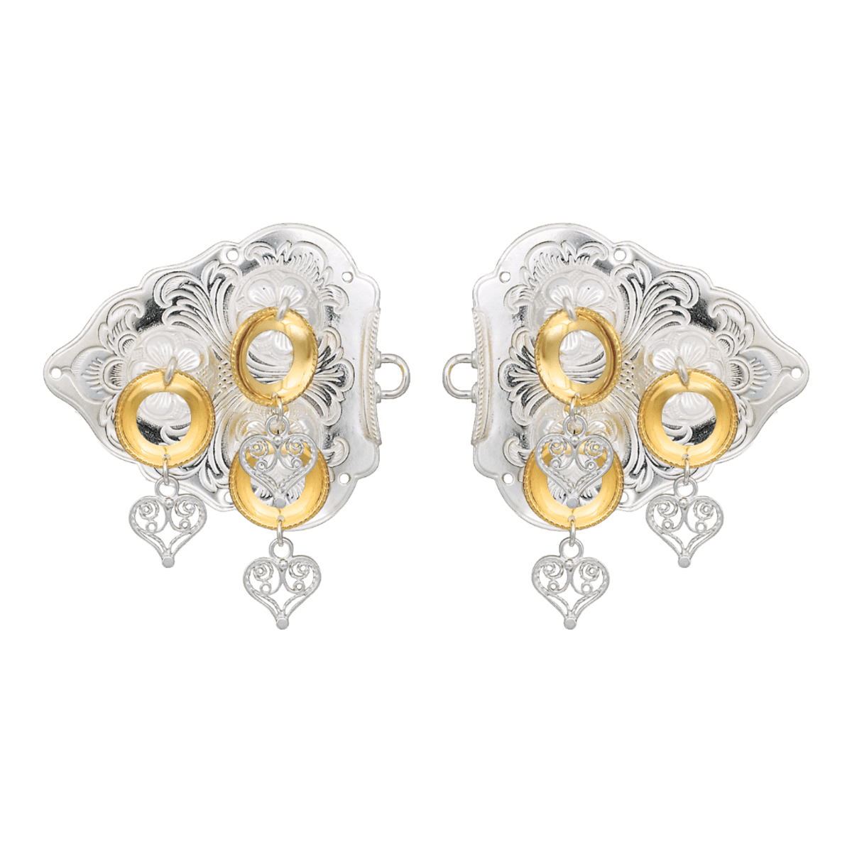 Spenne Hallingdal med 429 heng, kvit/forgylt - Bilde 1