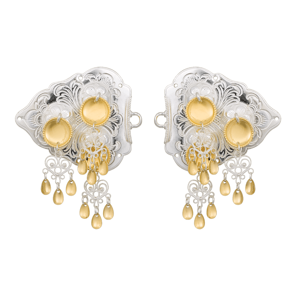 Spenne Hallingdal med 430 heng, kvit/forgylt - Bilde 1