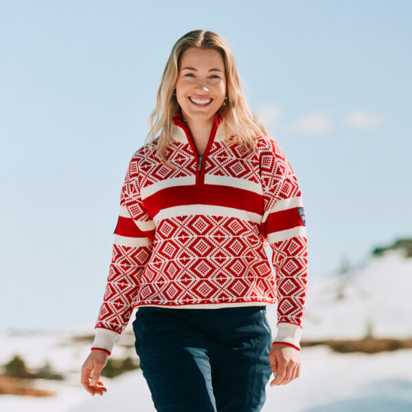 Team Norway Cortina ullgenser, dame, rød og blå