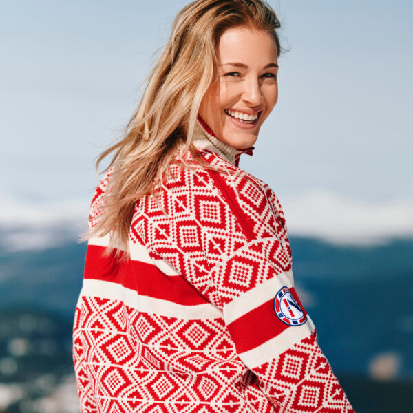 Team Norway Cortina ullgenser, dame, rød og blå